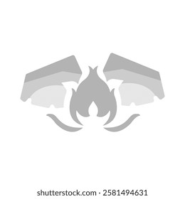 burning coal icon on white background, vector illustration
