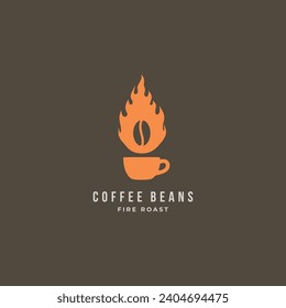 Brennende Kaffeebohne mit Schmutzlogo. Gut zu benutzen für Café, Café, Resto-Logo
