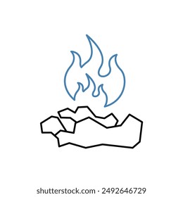 burning concept line icon. Simple element illustration.burning concept outline symbol design.
