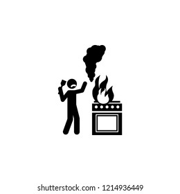 burning, cooking, danger icon. Element of human danger sign icon for mobile concept and web apps. Detailed burning, cooking, danger icon can be used for web and mobile