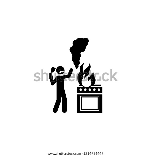 Burning Cooking Danger Icon Element Human Stock Vector (Royalty Free