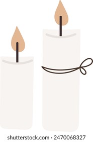 Velas decorativas ardientes Ilustración vectorial