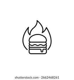 El Deseo Ardiente De Una Hamburguesa Representa Una Intensa Ilustración De Ansia De Comida