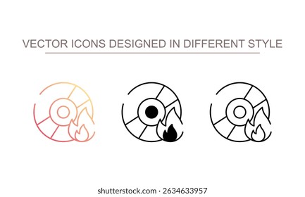 Gravando design ícone de disco com ilustração de estoque de fundo branco