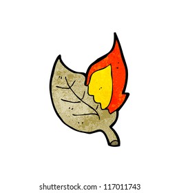 burning dry leaf cartoon