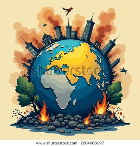 Burning Earth – Environmental Crisis and Climate Change Concept