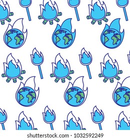 burning earth globe bonfire flame disaster pattern image