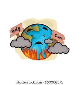 Burning earth,concept for global warming.