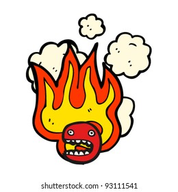 burning emoticon face cartoon