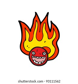 burning emoticon face cartoon