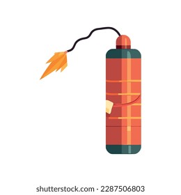 Burning explosive fireball symbolizes danger icon isolated