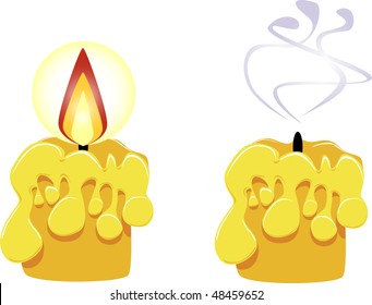 burning extinguished overhang. Vector illustration