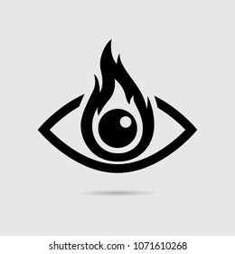 Burning Eye Icon Black