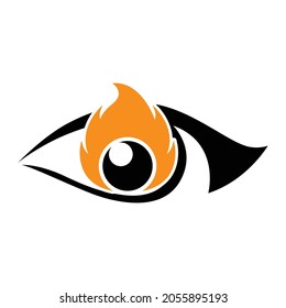 Burning Eyes, Eyes On Fire Icon Vector Design Template.