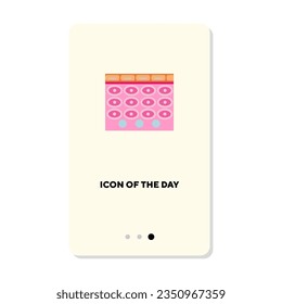 Burning fat flat icon. Weight, calorie calendar isolated vector. Beauty and health concept. Vector illustration symbol elements for web design and apps