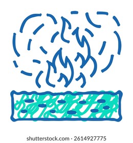 burning field peat doodle icon sketch vector. burning field peat sign. isolated symbol illustration