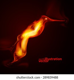 Burning fiery bird, abstract vector  illustration eps10 