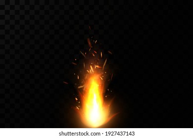 Burning fiery sparks. Sparks of fire.Vector.