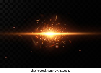 Burning fiery sparks. Sparks of fire.Vector.