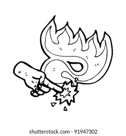 burning finger poke cartoon