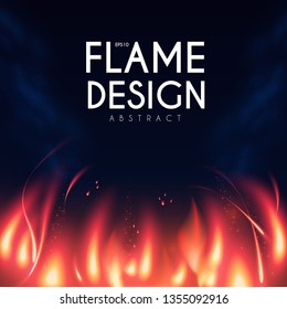 Burning Fire Abstract Background. Flame Power. Light Effect.