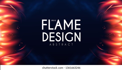 Burning Fire Abstract Background. Flame Power. Light Effect.