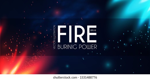 Burning fire abstract background. Flame power. Light effect. Screen design.