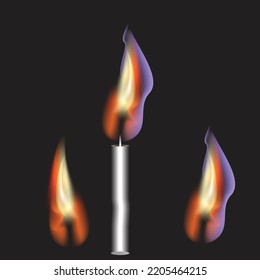 Burning in the fire of an aluminum heater. Warm and glowing red. Abstract realistic vertical illustration