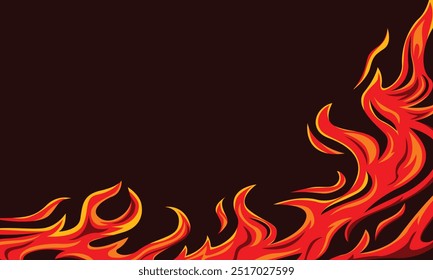 Burning fire background for car wrap sticker
