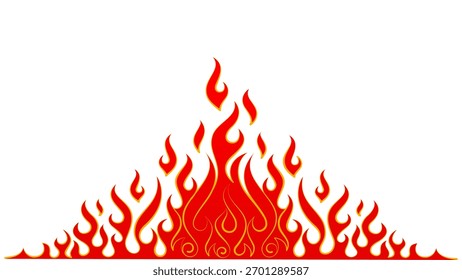 Fondo de fuego ardiente. Elementos chinos del Año Nuevo. Vector eps