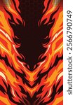 Burning fire background for sublimation sports jersey