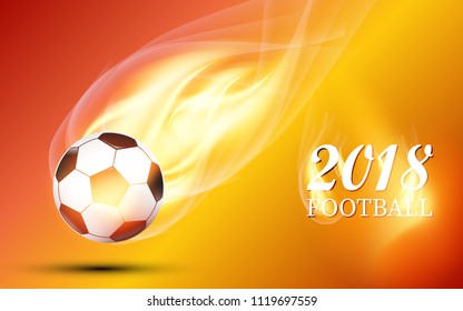 Burning fire ball design Football 2018