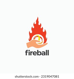 Brennende Feuerball in der Hand einfache Logo Vektorsymbol-Illustration. Einziger Gegenstand auf Hintergrund