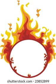 Burning fire banner
