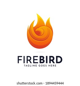 Burning fire bird logo template	