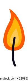 Brennende Feuerkerze. Vektorgrafik