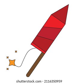 A burning fire cracker - Illustration , vector , icon 