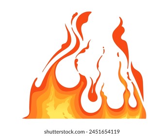 Burning fire effect for campfire or magic vector illustration isolated on white background