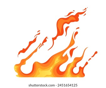 Burning fire effect for campfire or magic vector illustration isolated on white background