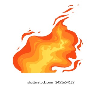 Burning fire effect for campfire or magic vector illustration isolated on white background