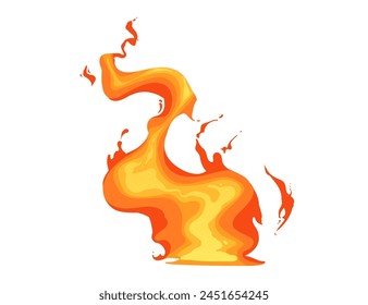 Efecto de fuego ardiente para fogata o Ilustración vectorial mágica aislada sobre fondo blanco