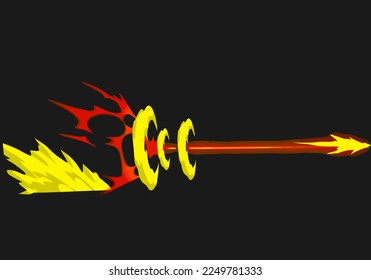 Burning Fire Element Meteor Vector Isolated Stock Illustration
