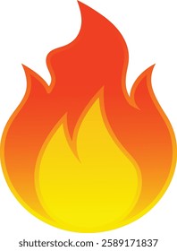 Burning Fire Flame Clipart Vector Illustration. Campfire and Bonfire Flames With Burning Blaze.  Hot Fire Flame Icon Clipart for Design.