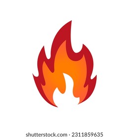 Burning fire flame, fireproof sign isolated blaze icon. Vector burning fiery explosion, orange fireball, blazing fire combustion, inferno ignition.