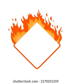 Burning Fire Flame Frame. Vector illustration