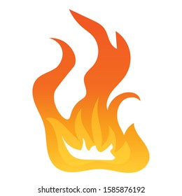 Burning fire flame icon, cartoon illustration of camping flame vector icon for web design.