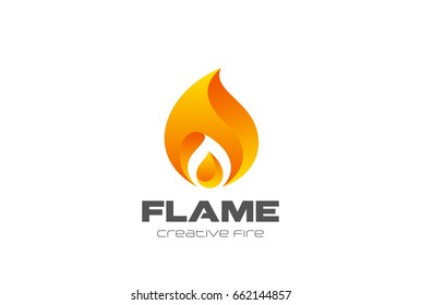 Burning Fire flame Logo design vector template.