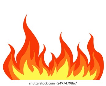 Burning fire icon. Clipart image isolated on white background