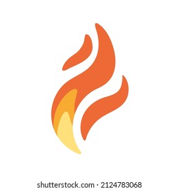 Burning fire icon. Hot flame tongues. Heat, flammable symbol. Warning, caution and danger pictogram, inflammable sign. Simple flat vector illustration isolated on white background