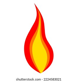 Burning fire icon on a white background. Great for web, business and spicy food logos. Vector illustration